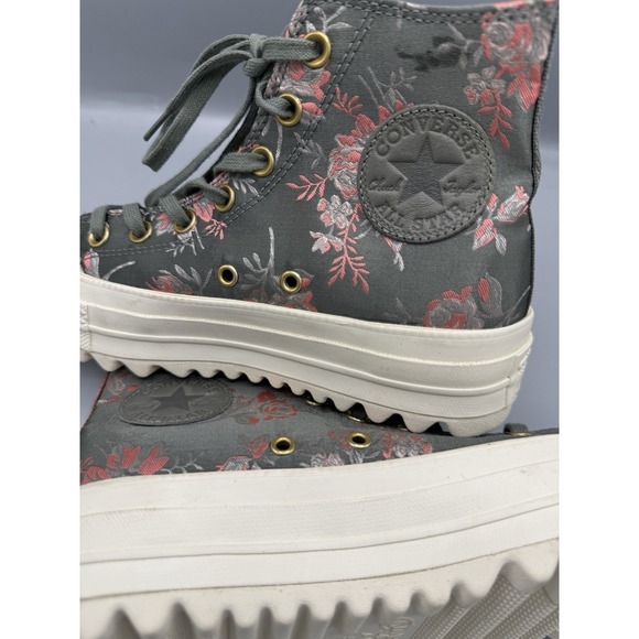 Converse Chuck Taylor All Star Lift Ripple High Floral Sneakers Women Size 7 - Picture 6 of 10